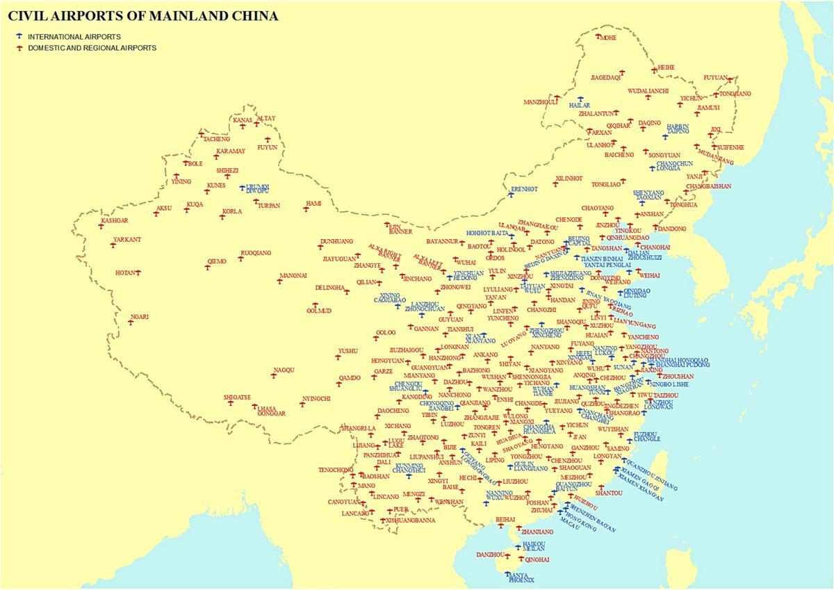 China aeropuertos mapa