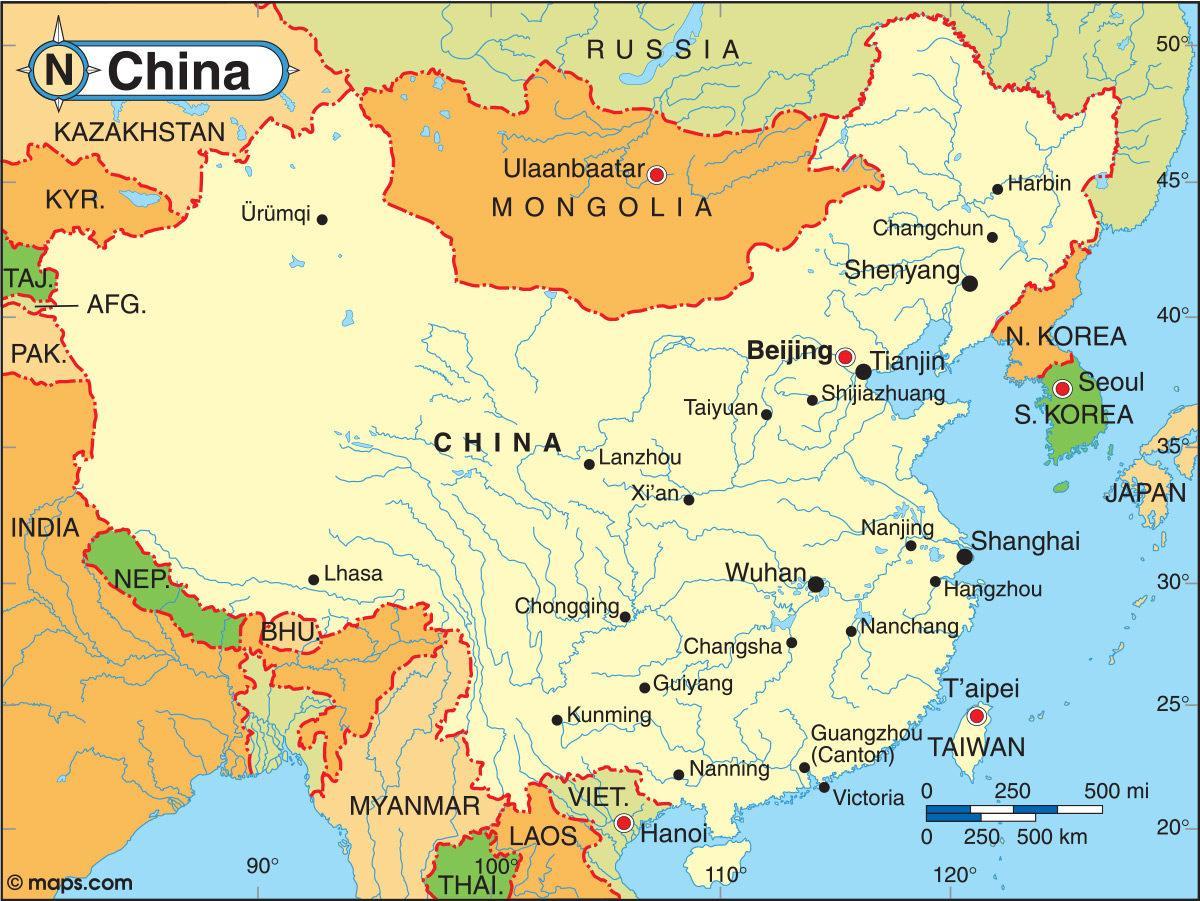 vuelo de air China mapa