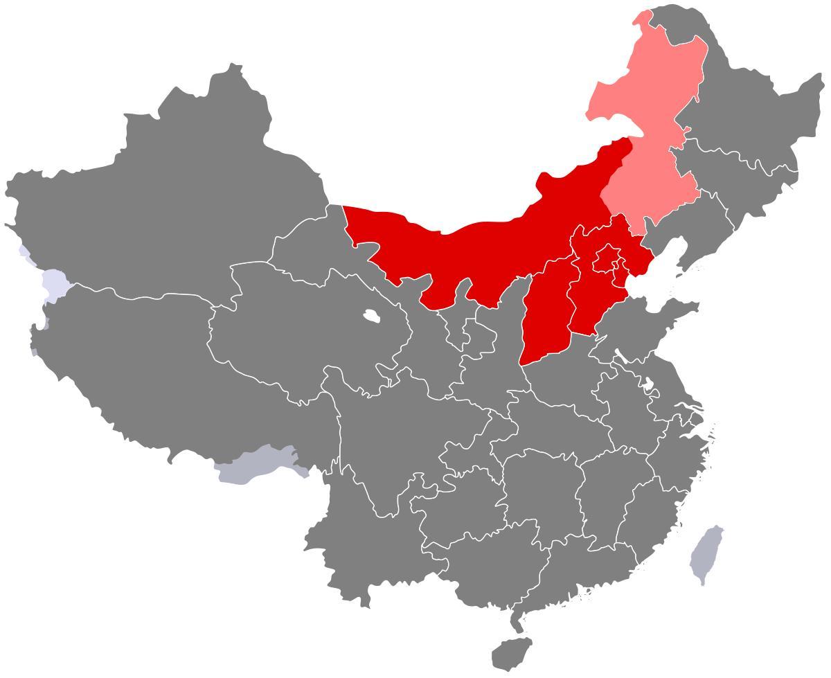 mapa del norte de China