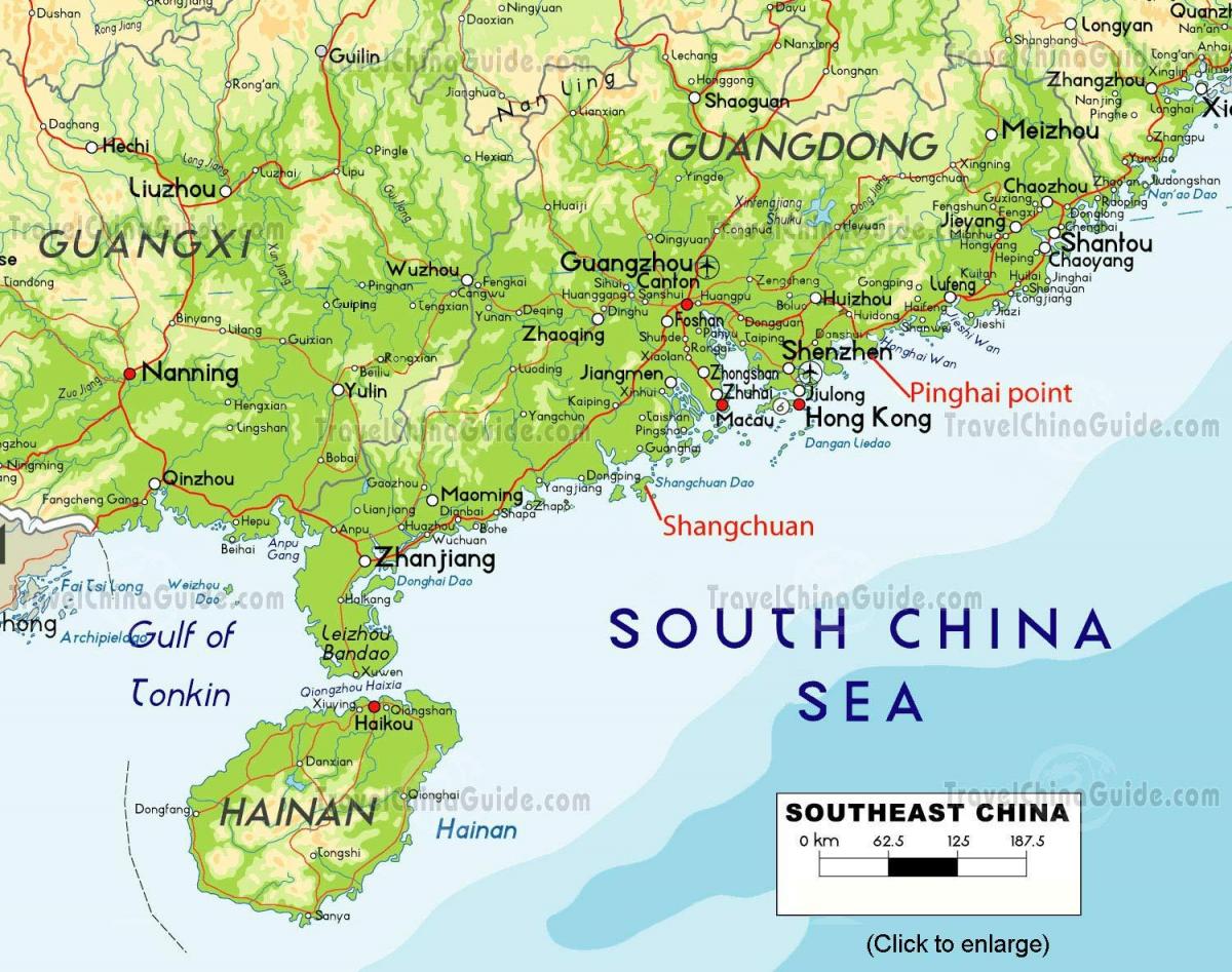 mapa del sureste de China