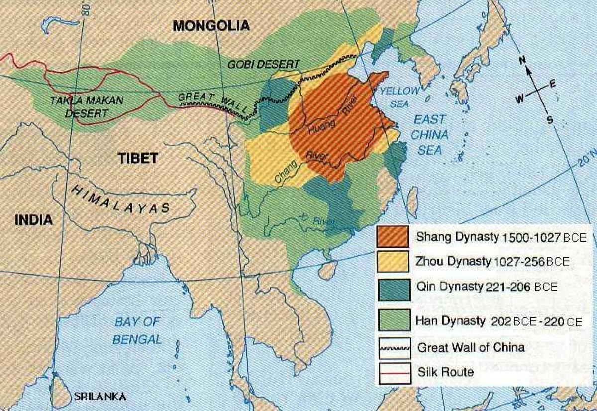 en la China antigua geografía mapa