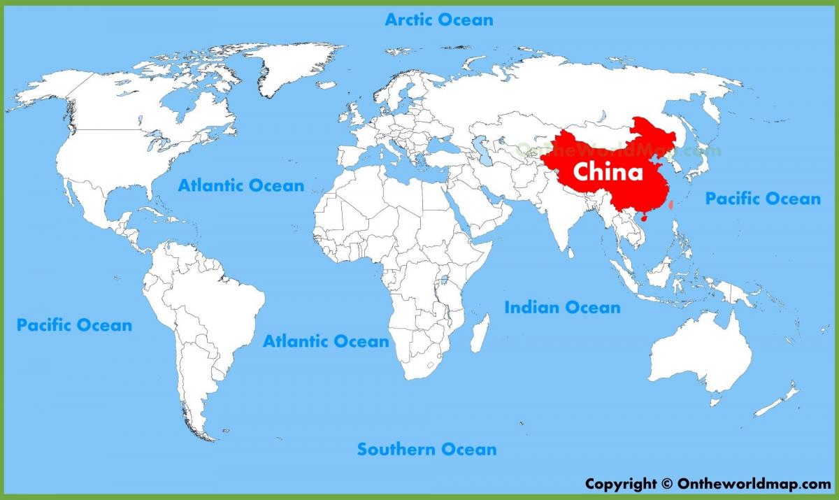 China en un mapa del mundo