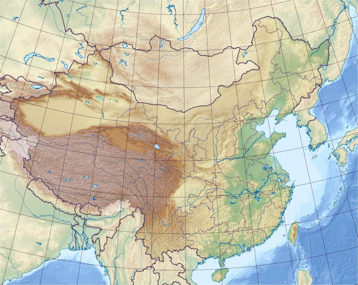 mapa en relieve de China