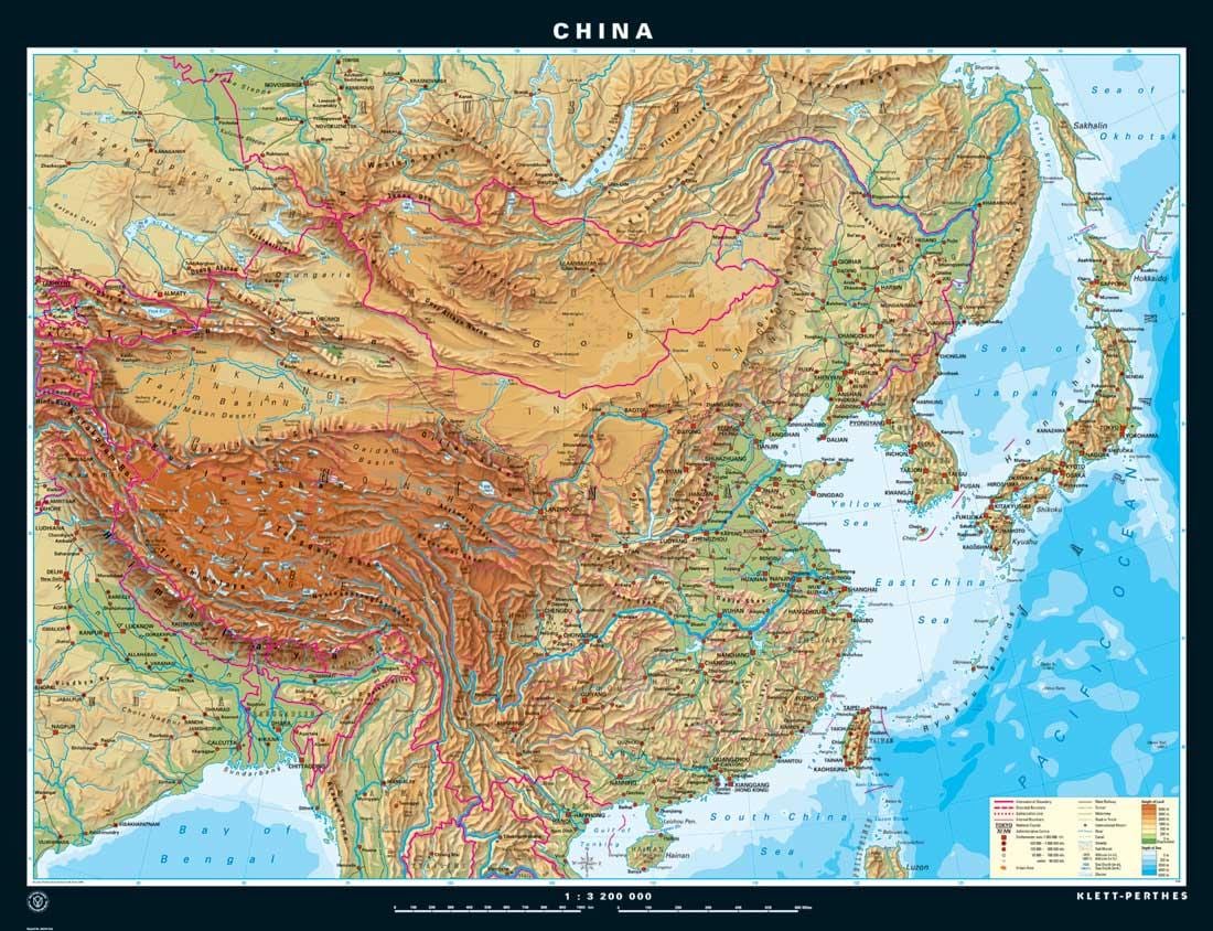 el mapa topográfico de China