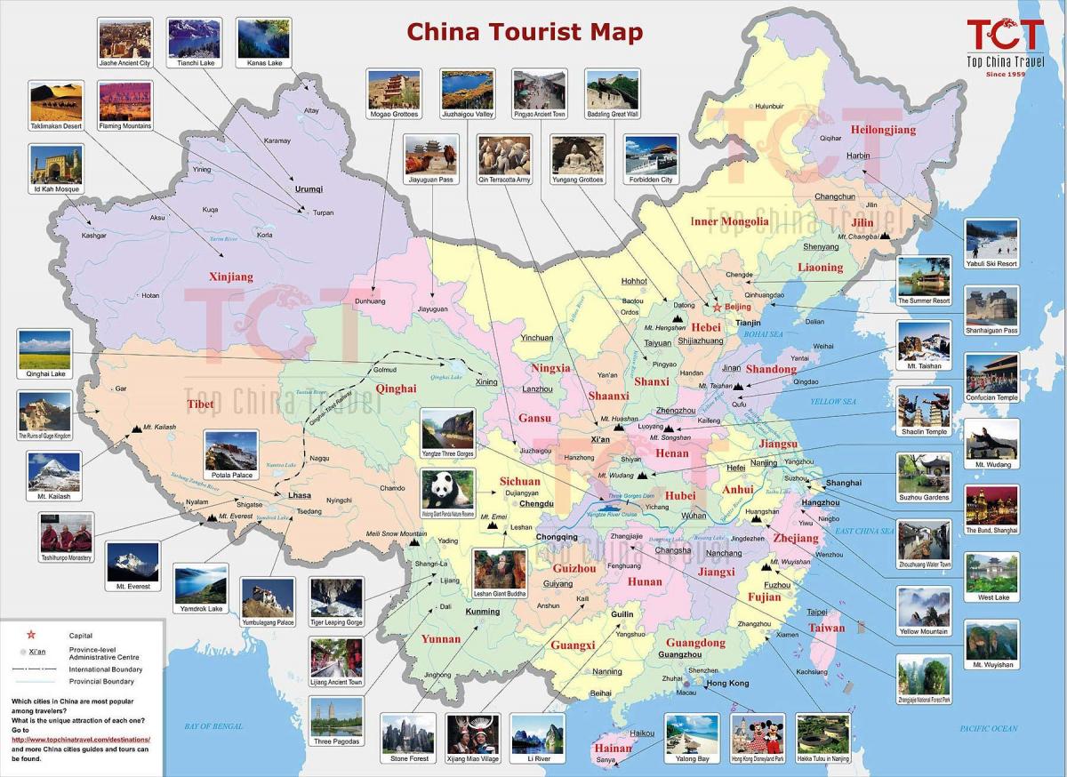 mapa de China peak