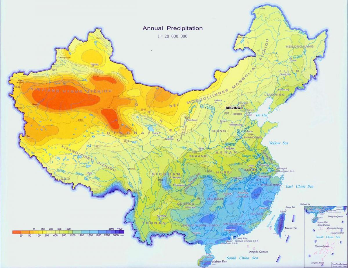 China precipitaciones mapa