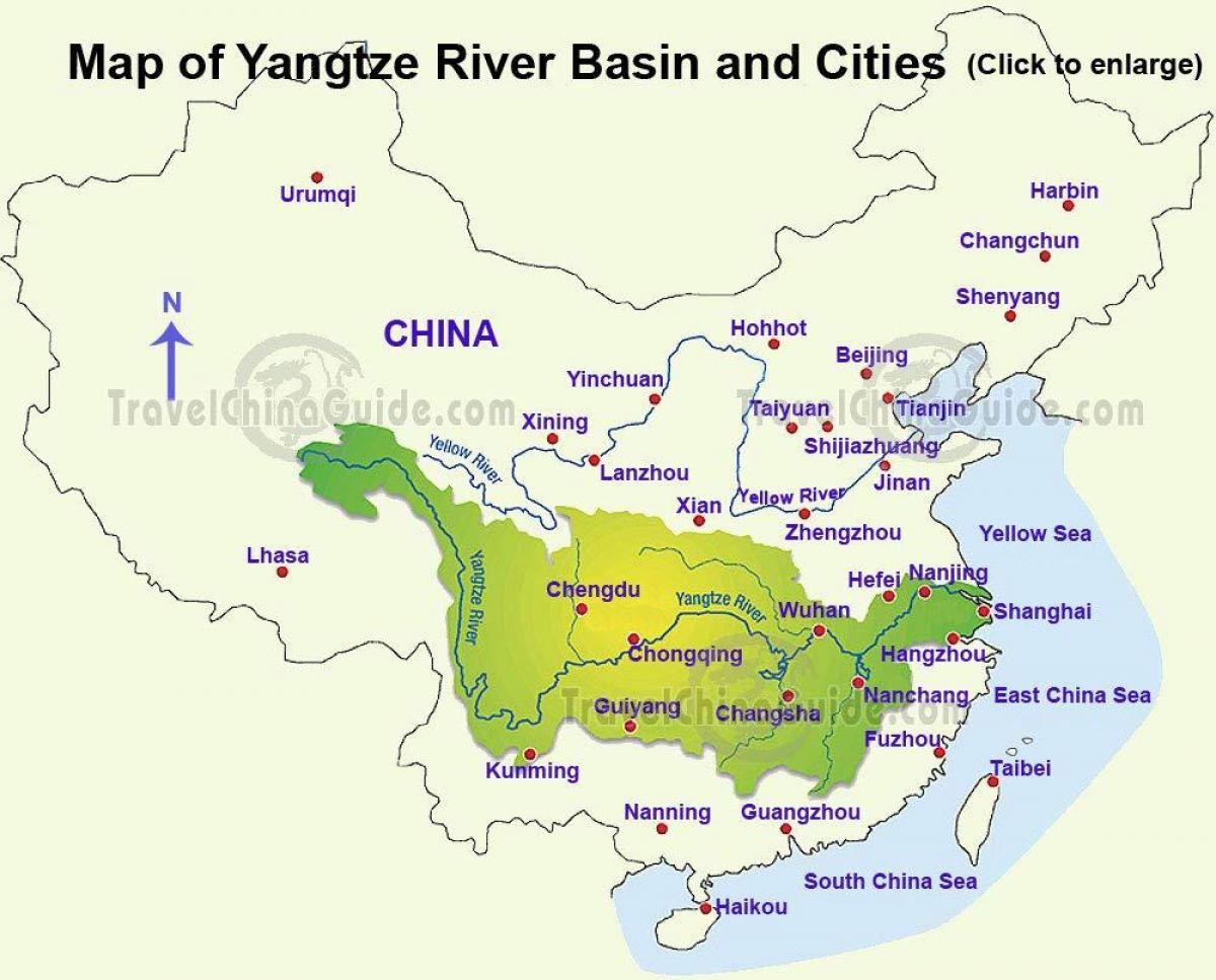 Mapa de China yangtze river
