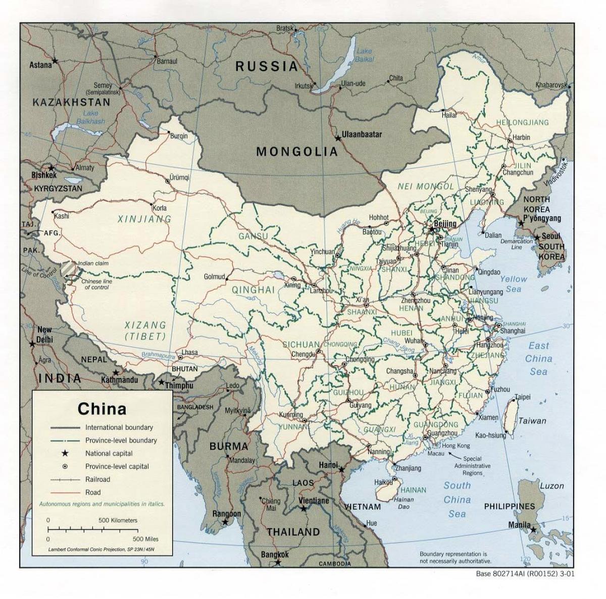 Mapa de China imprimible