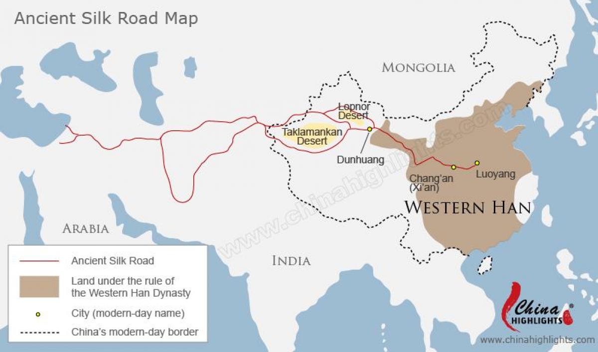 China mapa de la ruta de la seda