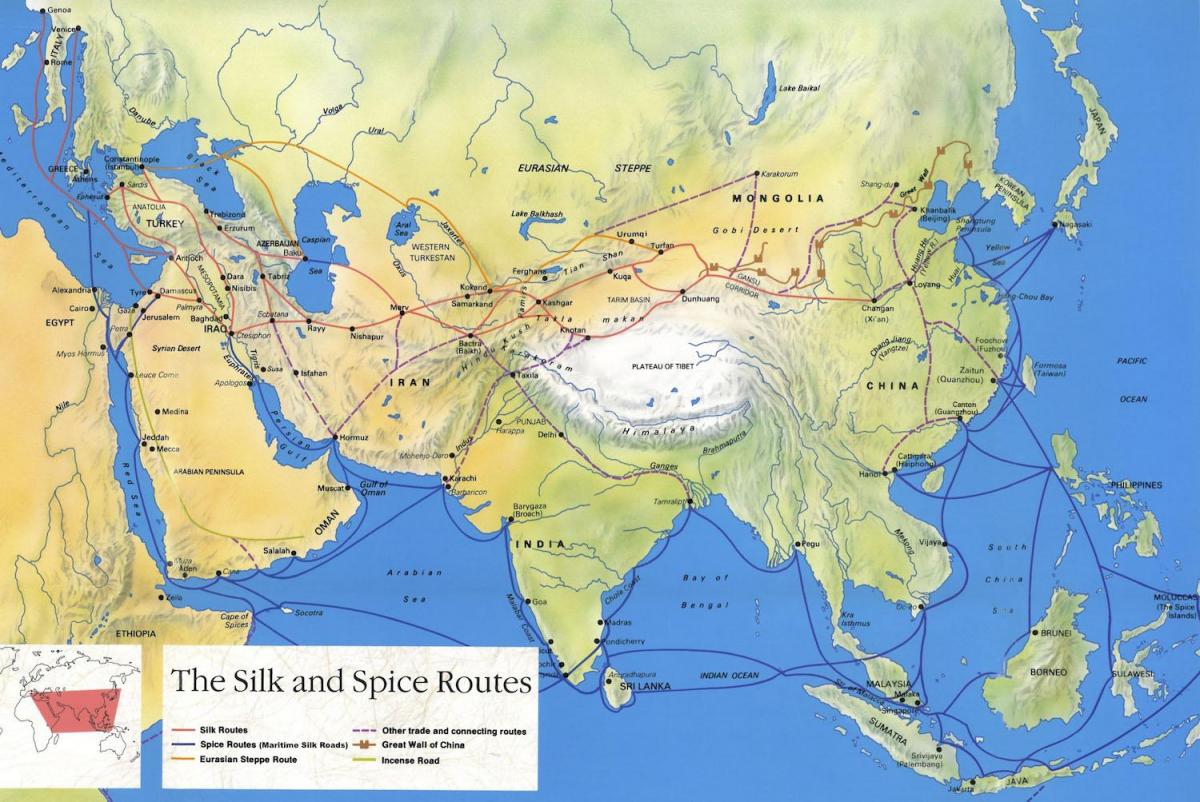 la ruta de la seda China mapa