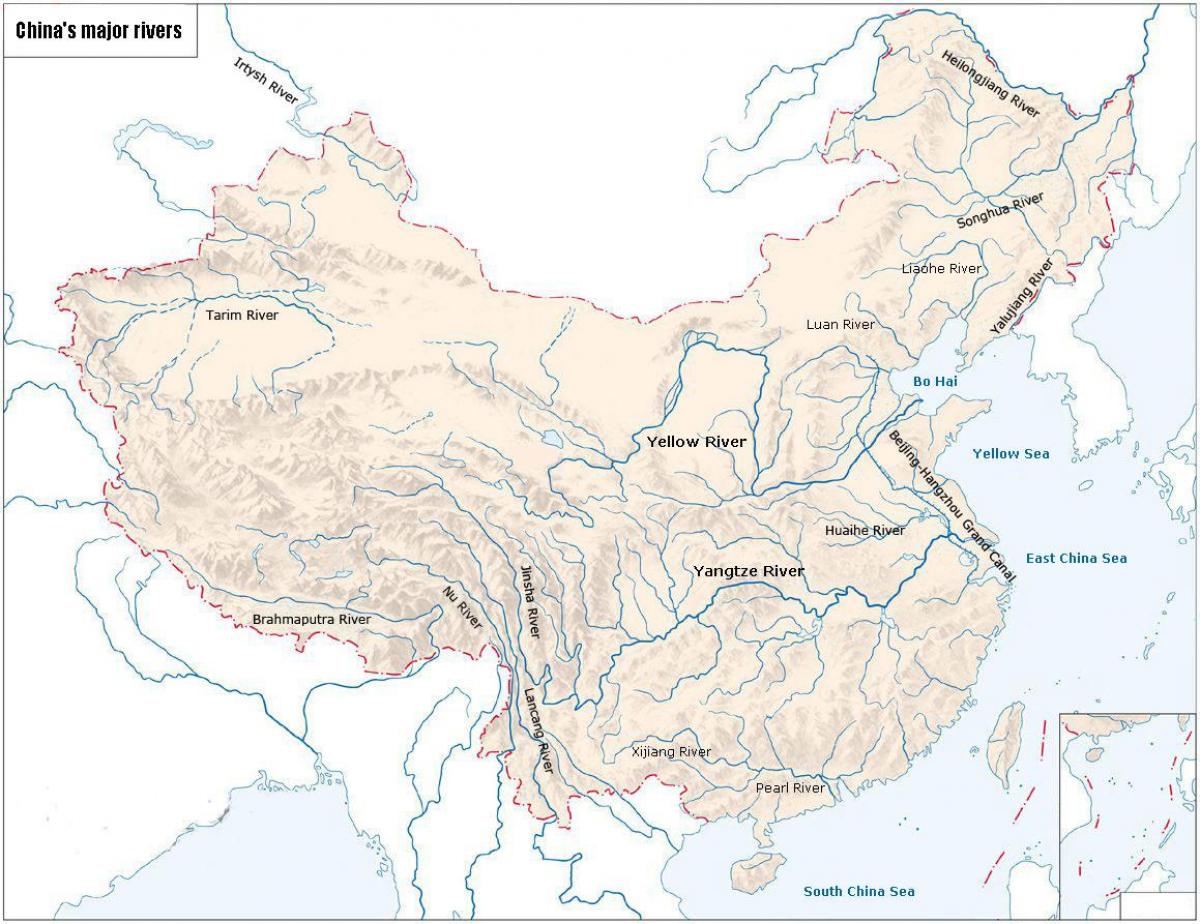 los ríos de China mapa