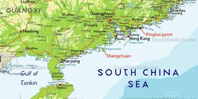 Mapa del sureste de China