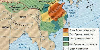 En la China antigua geografía mapa