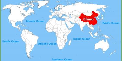China en un mapa del mundo