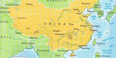 Mapa de China de la frontera