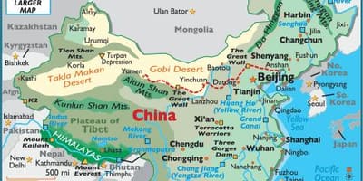 Mapa de China geografía