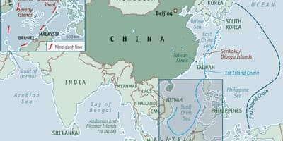 Mapa de China de las islas
