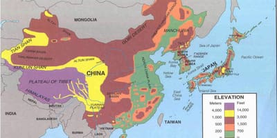 Mapa de China desierto
