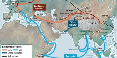 China proyecto ruta de la seda mapa