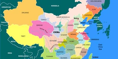 Mapa de China regiones