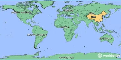 Mapa de China en el mundo