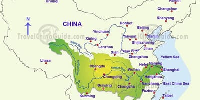 Mapa de China yangtze river
