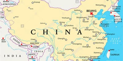China mapa de la ciudad capital