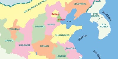 Mapa de la China oriental