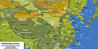 Geografía física de mapa de China