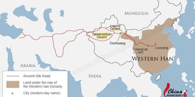 China mapa de la ruta de la seda