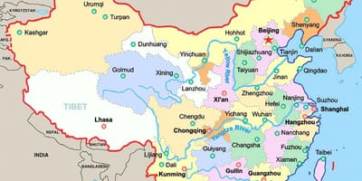 China las principales ciudades mapa