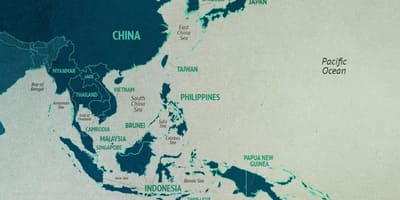 Mapa de la región del mar del sur de China