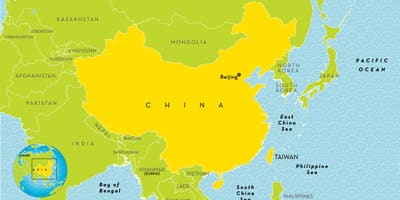 Mapa de China para los niños