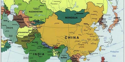 China y los países vecinos mapa