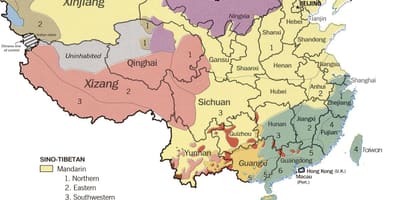 Mapa de la lengua China