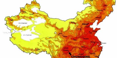 Mapa de población de China
