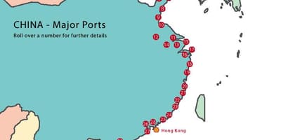 Los puertos de China mapa