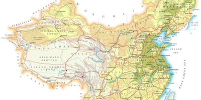 Mapa de China topografía