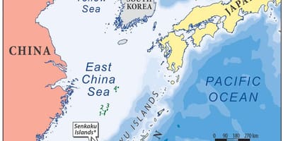 Mapa de mar de la China oriental