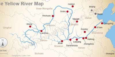 Mapa de China del río amarillo