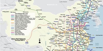 China tren rápido mapa